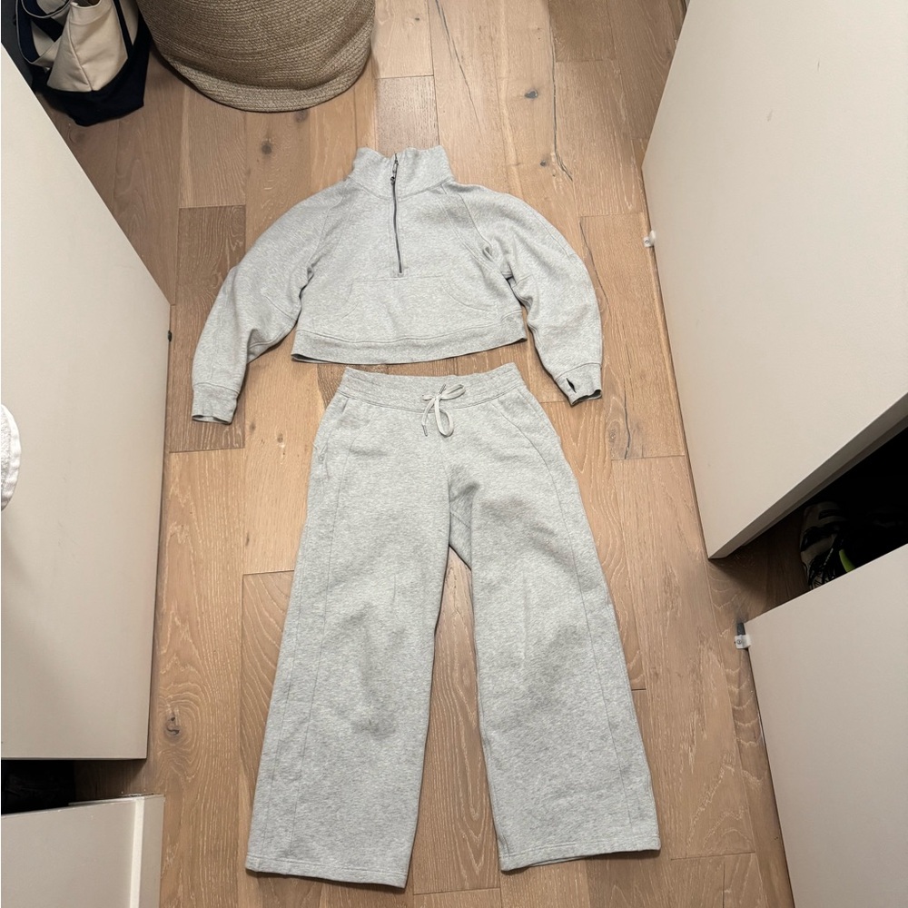 Lululemon scuba funnel neck sweatshirt and wide leg sweatpants set